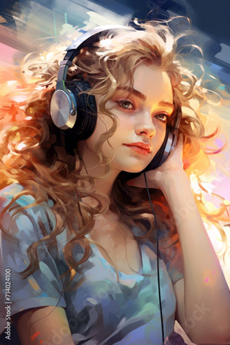 Portrait of a beautiful young woman wearing headphones9