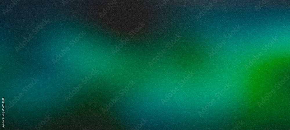 Dark green black color gradient background grainy texture effect dark technology abstract banner design, copy space