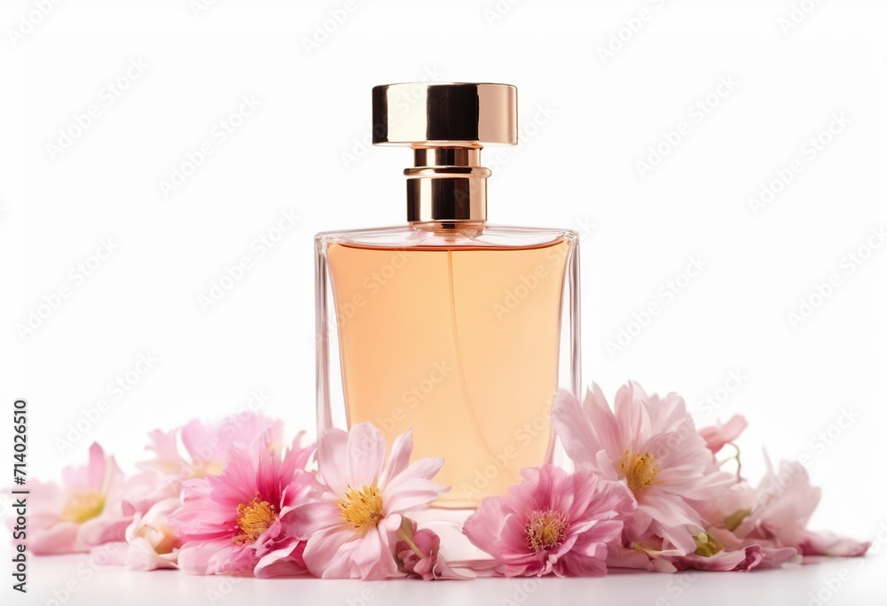 bottle of perfume and flower bottle of perfume and flower