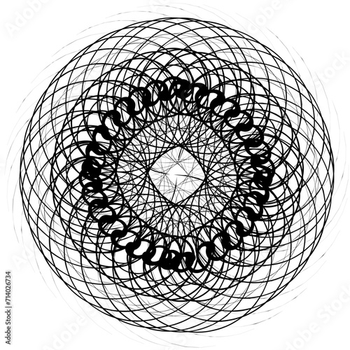  black lines creating a complex spherical pattern