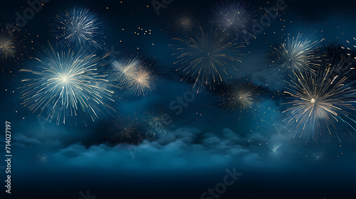 Beautiful creative holiday background with fireworks and sparkles