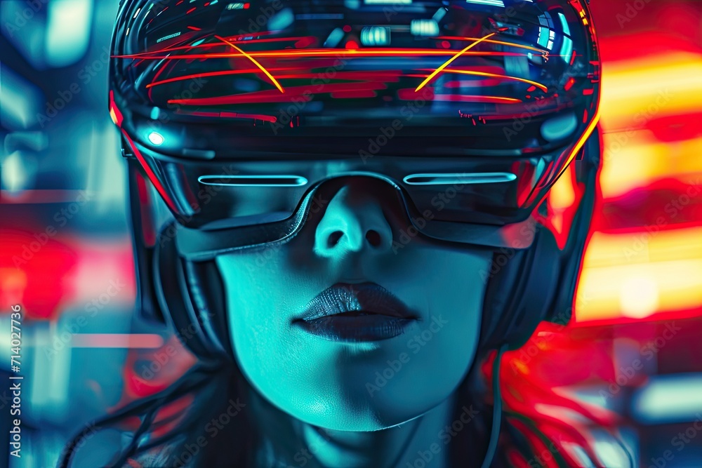 Young man wearing goggles embracing modern technology in virtual reality equipment for entertainment male with vr glasses living futuristic lifestyle playing digital simulation game cyber headset Young man wearing goggles embracing modern technology in virtual reality equipment for entertainment male with vr glasses living futuristic lifestyle playing digital simulation game cyber headset