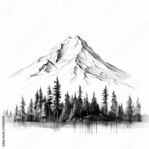 Mountain peak summit illust...
