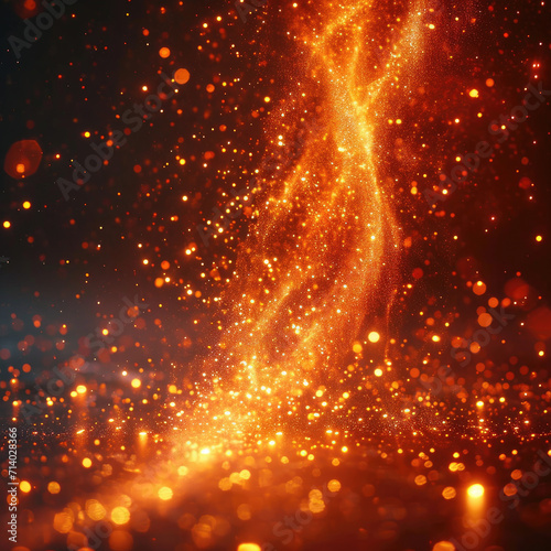 Dynamic Sparks on a Fiery Red Background © Sekai