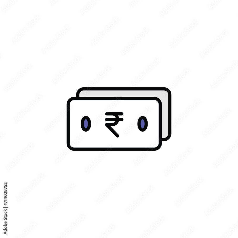 INR icon design with white background stock illustration