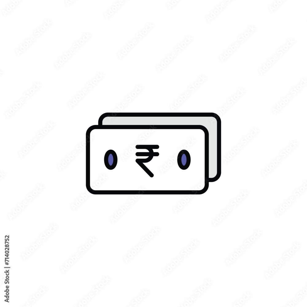 INR icon design with white background stock illustration INR icon design with white background stock illustration
