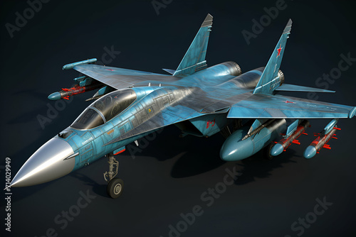 MiG-35 fighter, armed and ready for multirole mission. Detailed weaponry, realistic approach. Military-inspired palette.