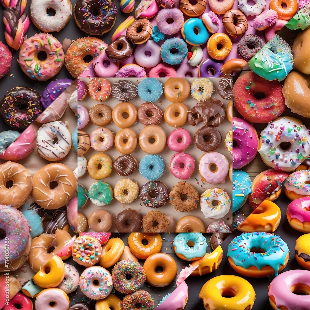 Colorful donuts framework background