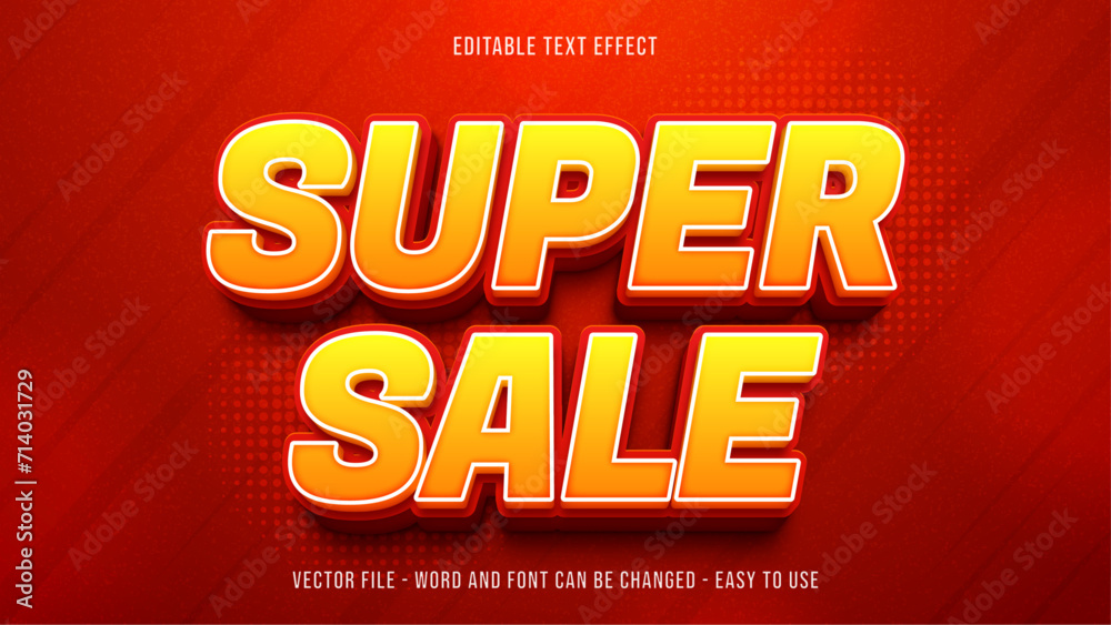 Editable text effect super sale theme