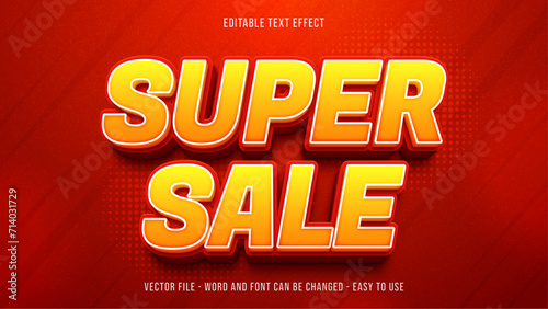 Editable text effect super sale theme photo
