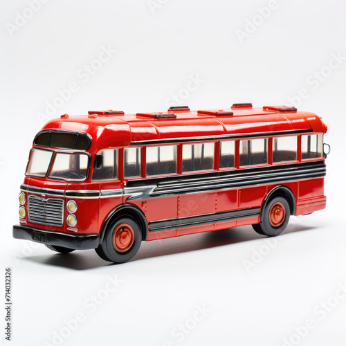 Classic Toy Bus in Red and Black