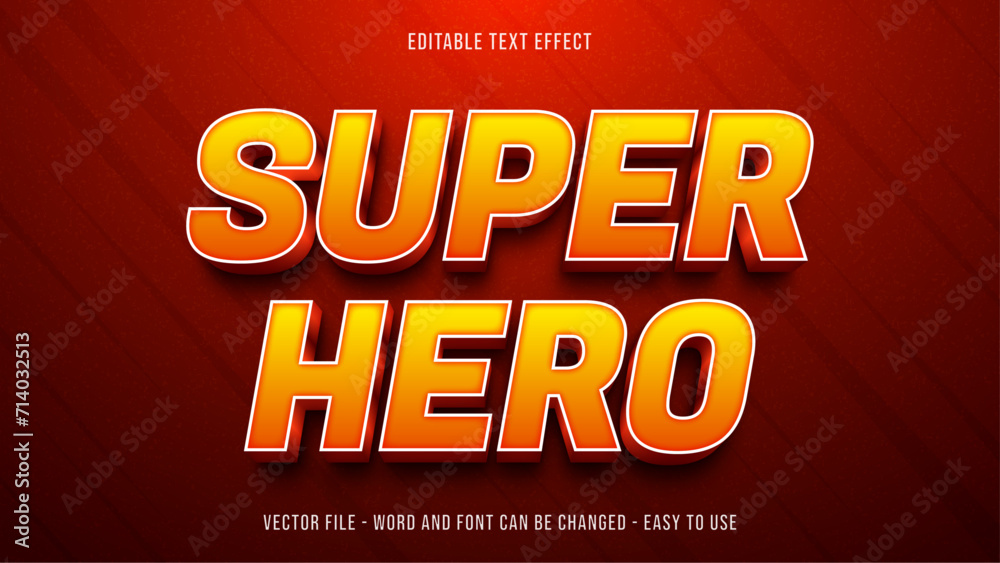 Editable text effect super hero mock up