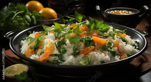 Experience a burst of tangy flavors with this zesty rice dish, topped with vibrant broccoli and citrusy lemon, a perfect blend of cuisine and comfort in a simple bowl