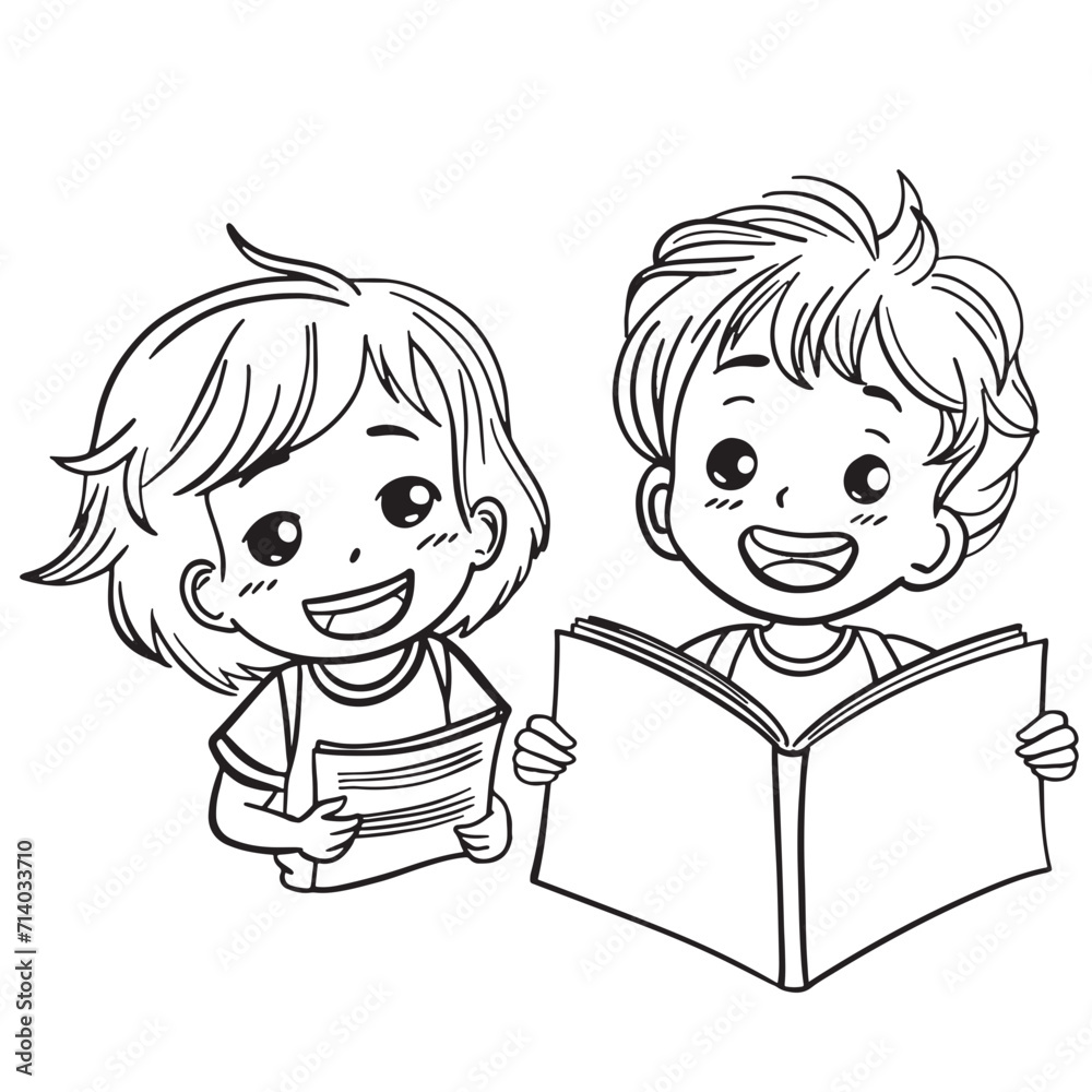 children reading a book children reading a book