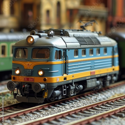 Enthralling Blue and Grey Model Train Adventure