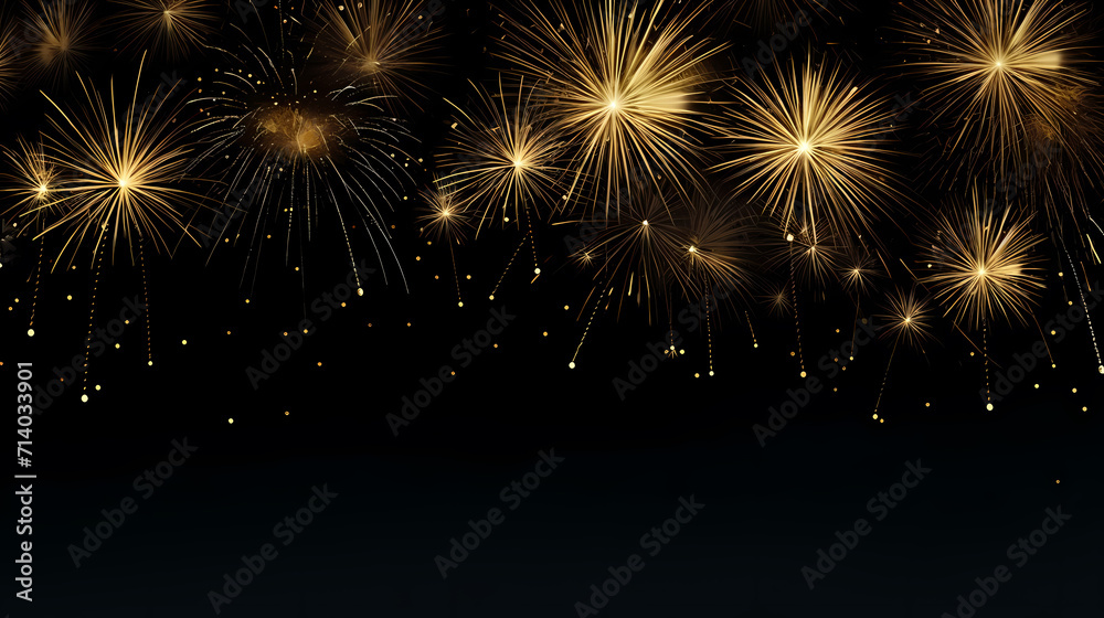 Beautiful creative holiday background with fireworks and sparkles