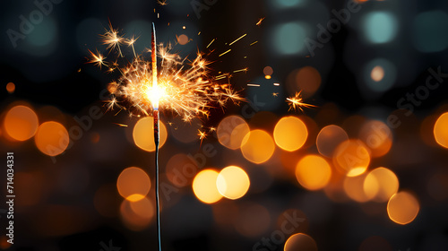 Beautiful creative holiday background with fireworks and sparkles