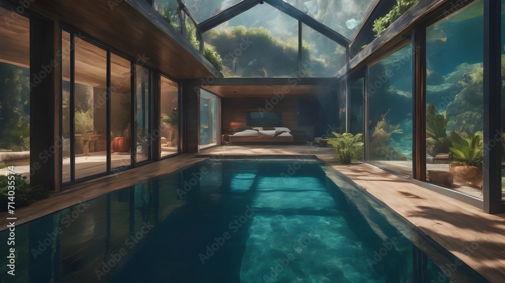 Home in Underwater Background Very cool