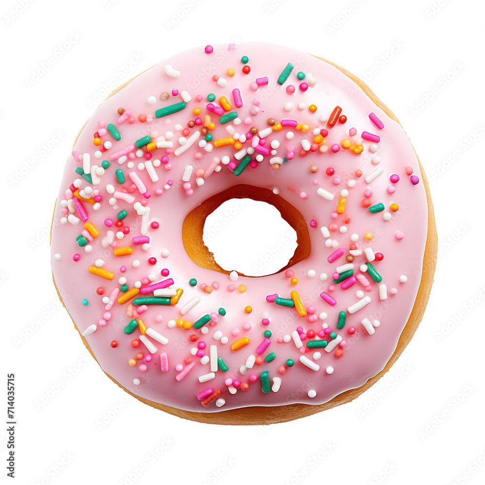 donut Isolated on transparent background. Generative AI donut Isolated on transparent background. Generative AI