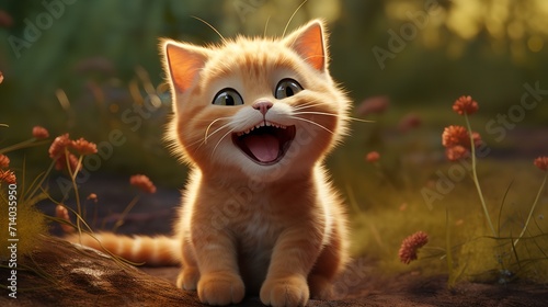Happy and Cute Cat Laughing 8K/4K - Photorealistic