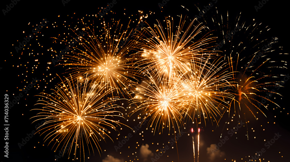 Happy New Year, burning fireworks with bokeh light background Happy New Year, burning fireworks with bokeh light background