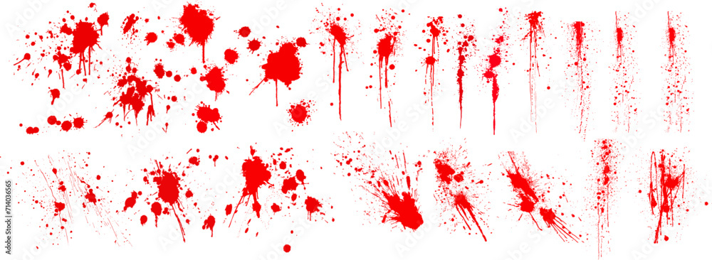 Diverse Blood Splatter Patterns Set For Crime And Horror Design 