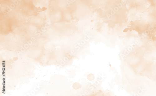 Peach abstract watercolor texture background. Vector beige watercolour pattern. Pastel watercolor brush texture. Autumn water color background