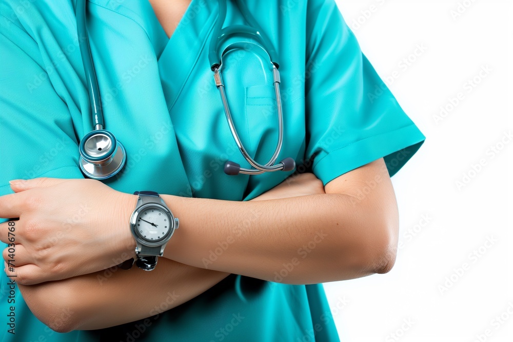 doctor in blue uniform holding a stethoscope in a medical clinic, providing healthcare with compassion and professionalism Smiling female doctor in blue uniform holding a stethoscope doctor in blue uniform holding a stethoscope in a medical clinic, providing healthcare with compassion and professionalism Smiling female doctor in blue uniform holding a stethoscope