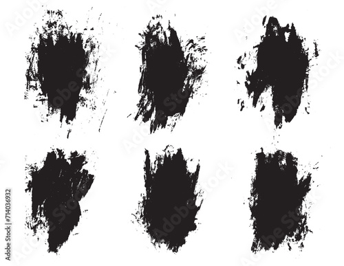 Black paint brush strokes isolated on background. Elegant dark watercolour set. Abstract textured effect bundle. Graphic design grungy painted style concept for ads, offer, big, mega, or flash sale