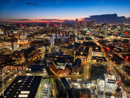 Manchester Cityscape at twilight 