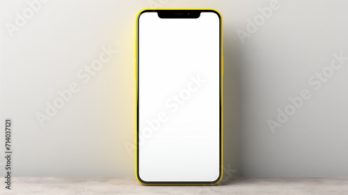 Smartphone similar to iPhone xs max with blank white screen, Mockup / template. Smartphone with blank screens, Phone Mockup, Generative Ai