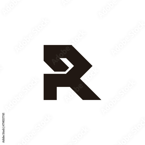 letter pr overlap simple line logo vector
