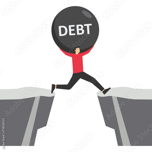 Businessman and debt physical crisis, Vector illustration design


