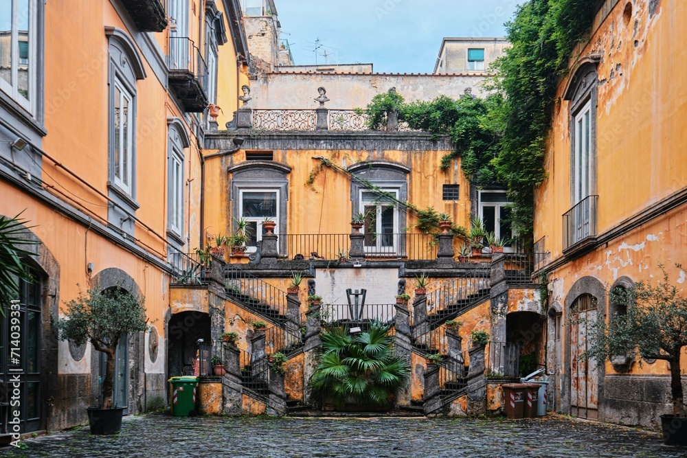 Beautiful classic Renaissance style residential house Palazzo Marigliano in the historic center of Naples, Italy