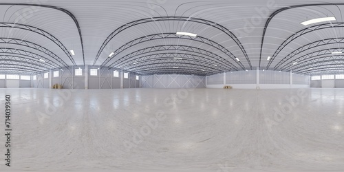 warehouse, empty, industry, hall, factory, background, interior, floor, 3d, building, garage, inside, hangar, room, light, concrete, workshop, construction, modern, commercial, metal, steel, large, st
