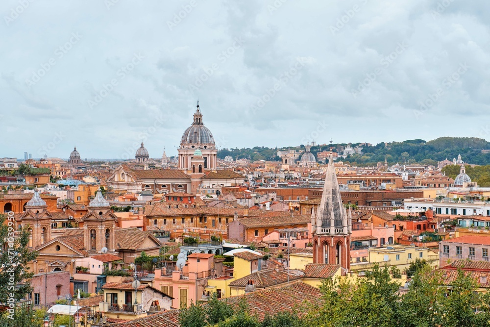 View of Rome Cityscape from the Terrazza Viale del Belvedere