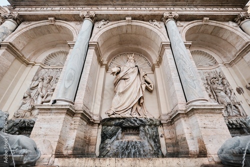 Fontana dell'Acqua Felice, also known as Fountain of Moses in the Quirinale District of Rome photo
