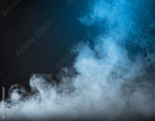 Silent Shadows: Blue-Gray Mist Creating Depth on Dark Background