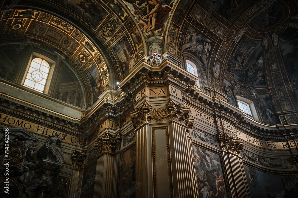 Architectural details of the Church of Sant'Andrea della Valle, Rome, Italy