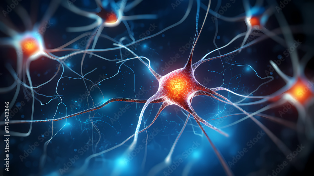Nervous system, central nervous cells of the brain, neuroscience background Nervous system, central nervous cells of the brain, neuroscience background