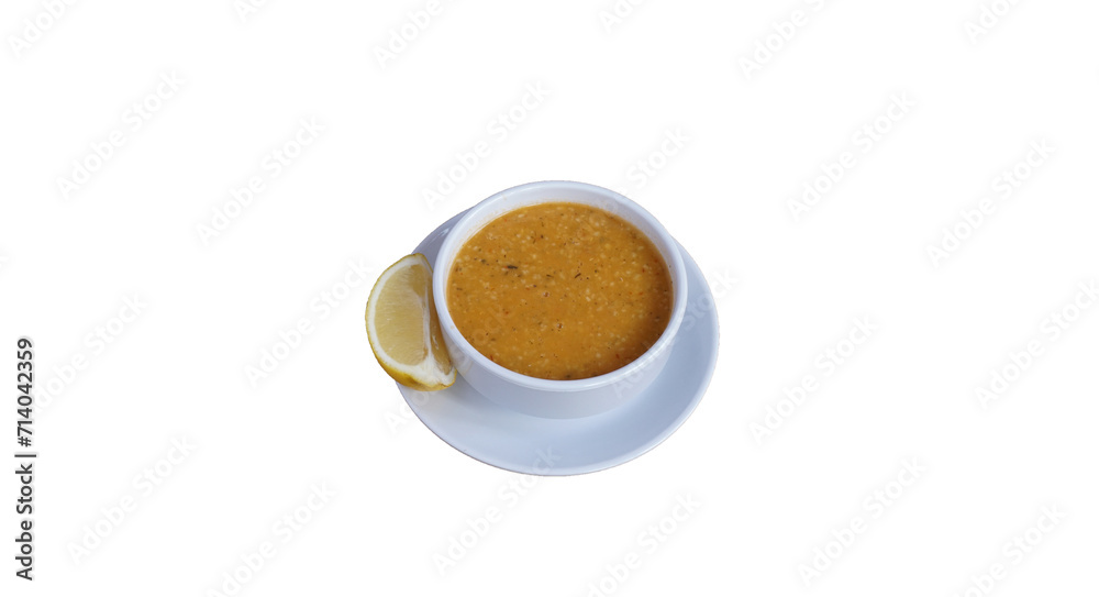 traditional Turkish soup Ezogelin, isolated