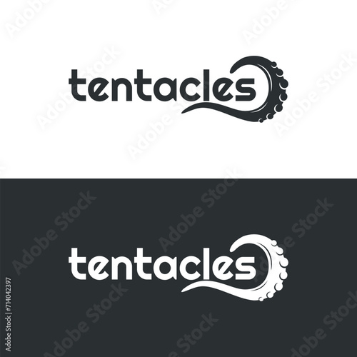 Tentacles Logo Vector, Tentacles logo, Seafood logo, Tentackles illustration vector
