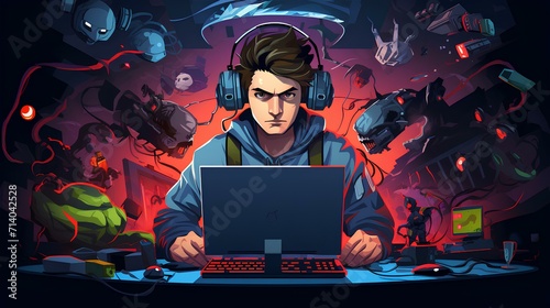 Gamer cartoon 