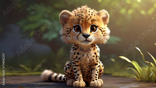 cute animal Cheetah cartoon image