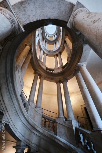 The Galleria Nazionale d'Arte Antica or National Gallery of Ancient Art, in Palazzo Barberini. The helicoidal staircase by Borromini in Rome, Italy photo