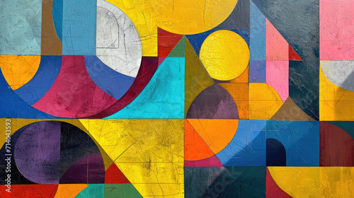 Abstract canvas background with bright geometric shapes, creating a sense of depth