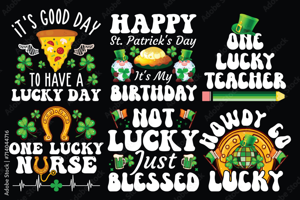 St. Patrick's Day Bundle Typography t-shirt design.