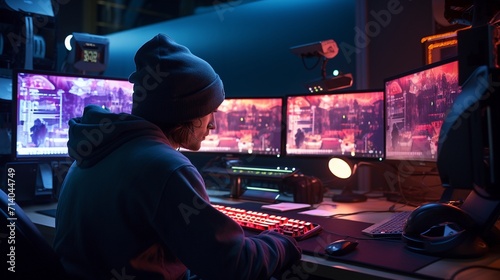 Hacker in a Cyber Attack