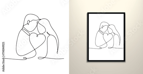 couple love minimalist drawing 