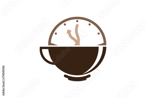 coffee time logo design with creative concept